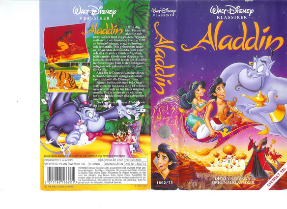 Tecknat Barn Svenska:Aladdin (1992 Walt Disney Pictures AB) DVDRIPPEN (Svenska) Trailer (3D)